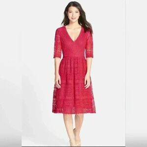 Kut from the Kloth red lace midi dress size 6